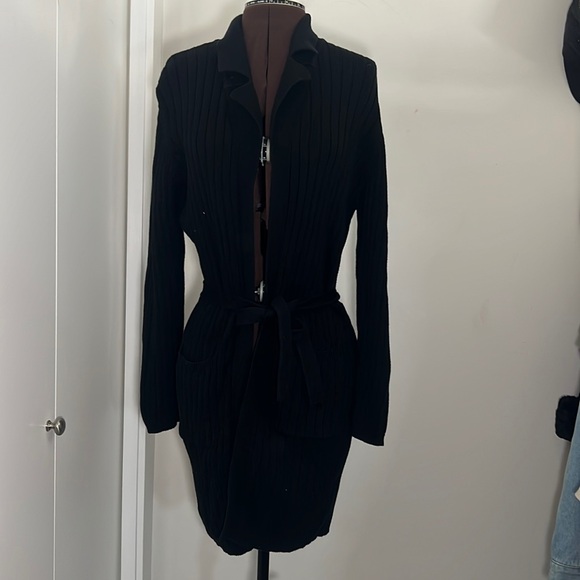 Jessica Robe Sweater with Tie Up and Ribbed Texture - Picture 2 of 8